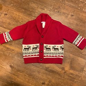 Janie and Jack reindeer sweater - 6/12 months